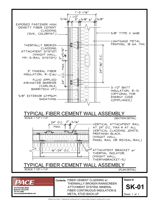 Fiber Cement Cladding With Mineral Fiber Continuous Insulation & Metal ...